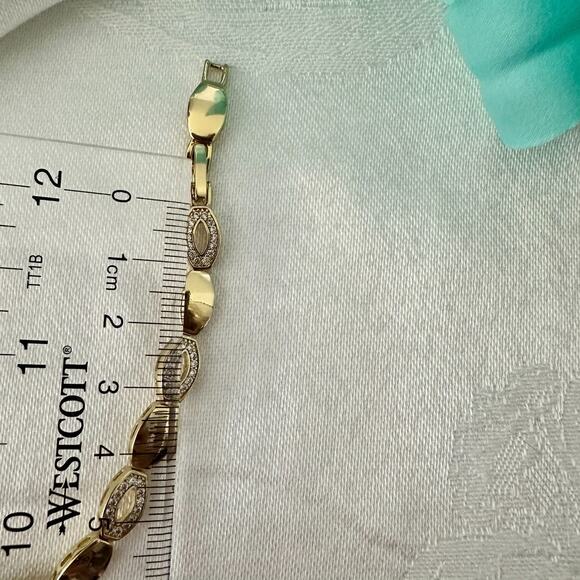 14K Gold Plated XP Adjustable Womens Bracelet Oval Link Oro Laminado - Picture 6 of 9